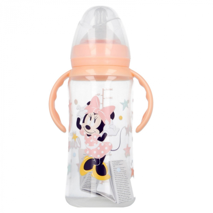 DISNEY MINNIE BIBERON 360 ML ANTICOLICI , DEBIT VARIABIL, CU MANER [1]