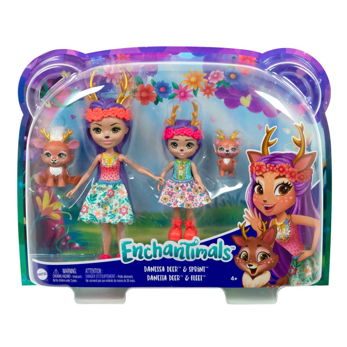 Enchantimals Set Papusi Surori Si Animalutele Lor  Danessa Deer Si Sprint Si Danetta Deer Si Fleet [1]