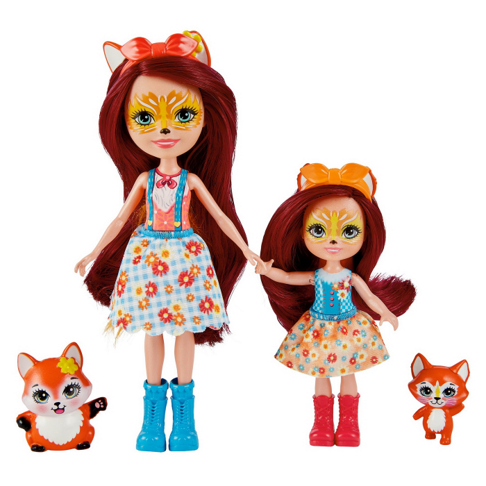 Enchantimals Set Papusi Surori Si Animalutele Lor  Felicity Fox Si Flick Si Feana Fox Si Mixte [4]