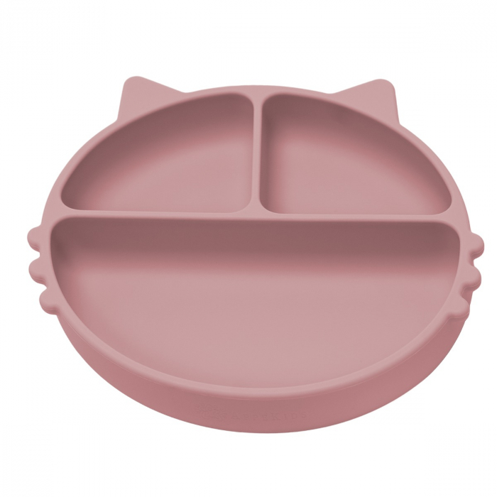 Farfurie compartimentata din silicon cu ventuza, AppeKids - Kitty - Old Rose [5]