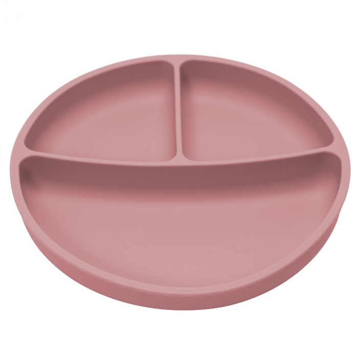 Farfurie compartimentata din silicon cu ventuza, AppeKids - Old Rose [5]