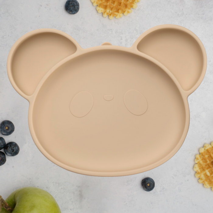 Farfurie din silicon cu ventuza, AppeKids, Panda - Bubble Beige [1]