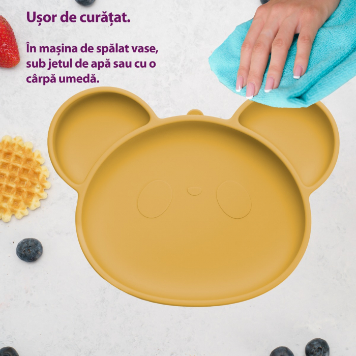 Farfurie din silicon cu ventuza, AppeKids, Panda - Honey [5]