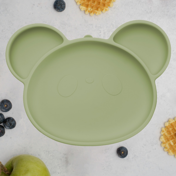 Farfurie din silicon cu ventuza, AppeKids, Panda - Raw Green [1]