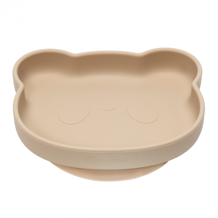 Farfurie din silicon cu ventuza, AppeKids, The Little Bear - Bubble Beige [6]