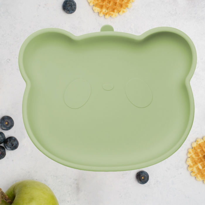 Farfurie din silicon cu ventuza, AppeKids, The Little Bear - Raw Green [1]