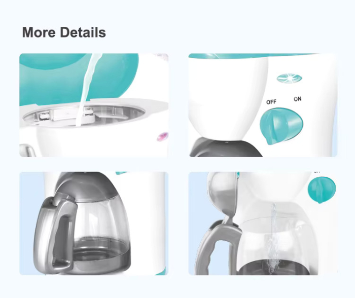 Filtru de Cafea de Jucarie cu Recipient si Lumini, Turcoaz [2]