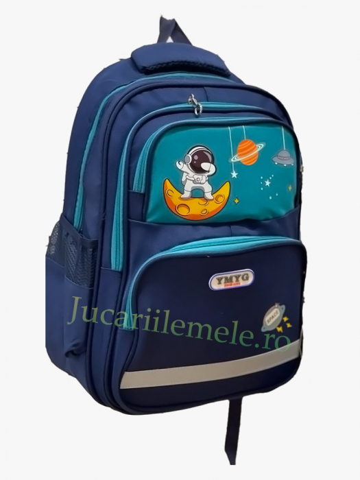 Ghiozdan Albastru cu astronaut pentru scoala - 45cm si 4 compartimente [2]