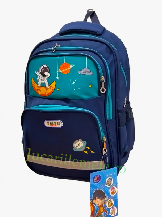 Ghiozdan Albastru cu astronaut pentru scoala - 45cm si 4 compartimente [1]