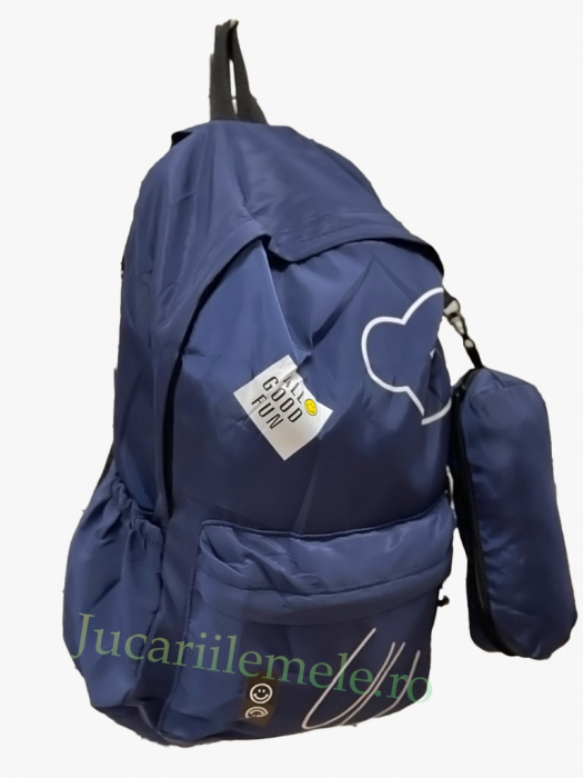 Ghiozdan "All Good Fun" Albastru cu penar pentru scoala - 42 cm si 2 compartimente [3]