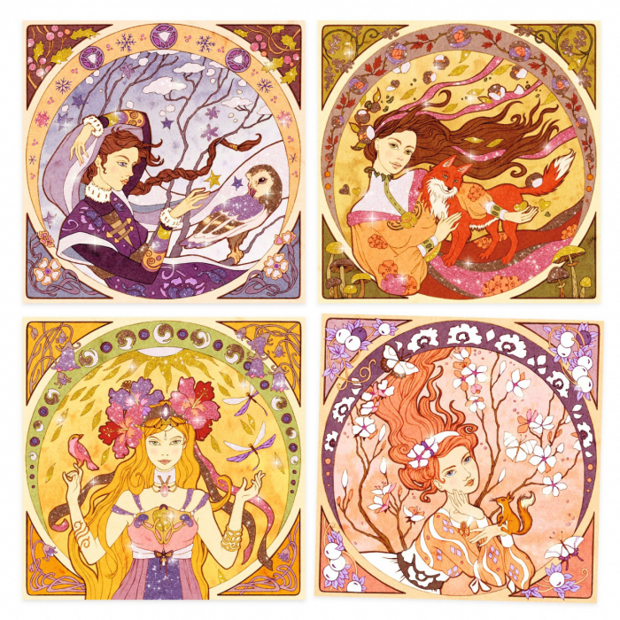Atelier de pictura Art Nouveau cu sclipici Inspired by Mucha, Djeco [2]