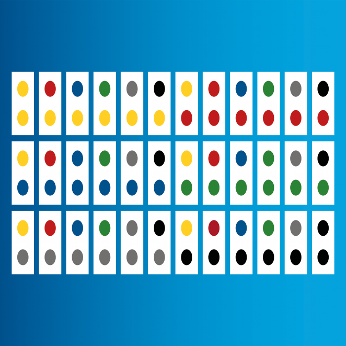 Joc 2 in 1 Potriveste 4 & Domino curcubeu Hubelino (71 piese) [2]