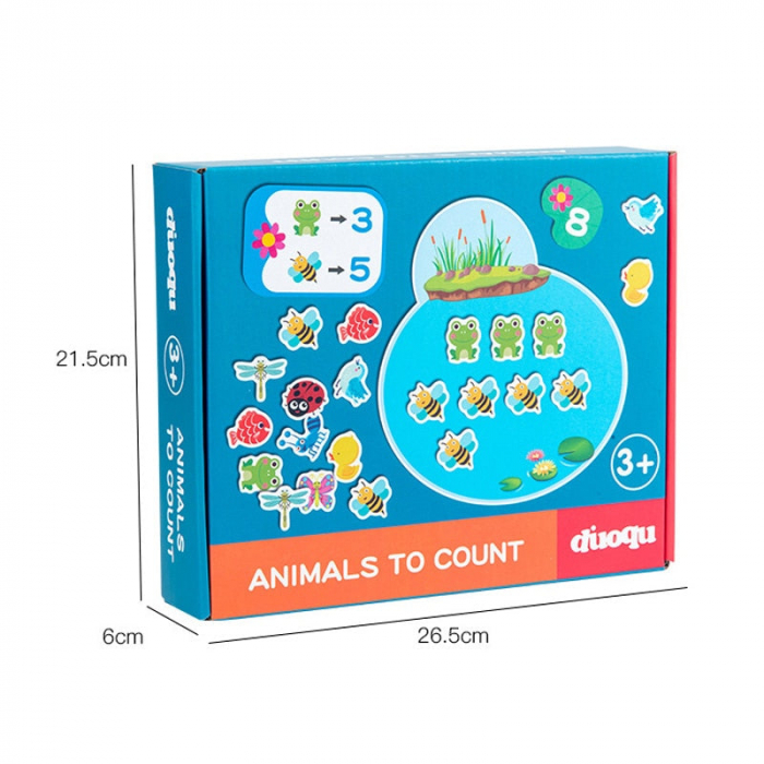 Joc aritmetica pentru copii cu animalute, Montessori, din lemn si carton [6]