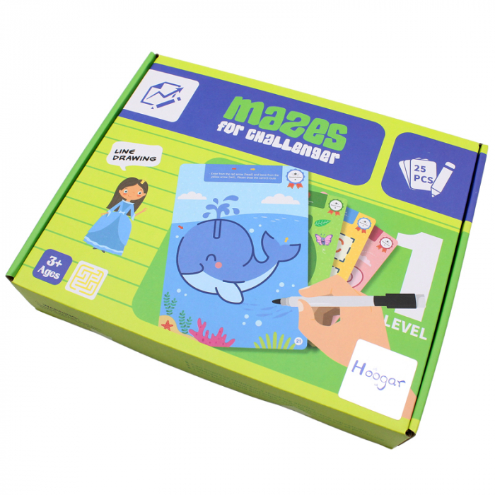 Joc cu labirinturi 25 planse reutilizabile Montessori [5]