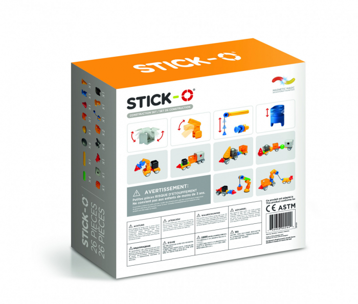 Joc cu magneti Stick-O, Set de construit vehicule, 26 piese [2]