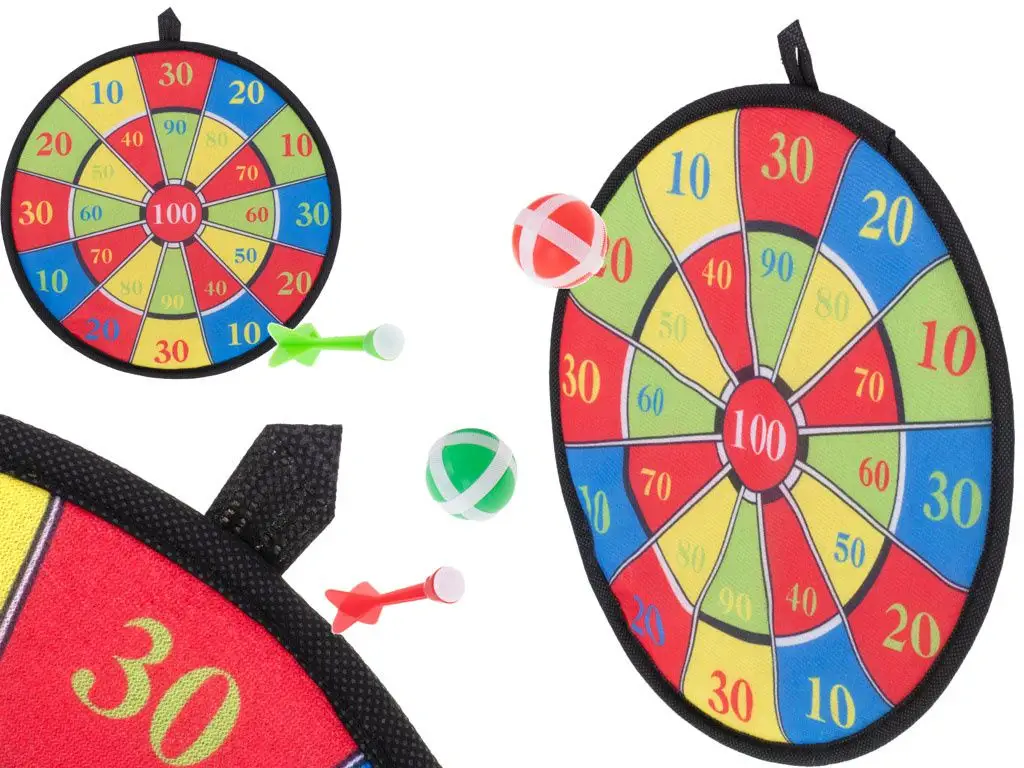 Joc Darts pentru Copii cu 2 Mingi Velcro si 2 Sageti, 28 cm [1]