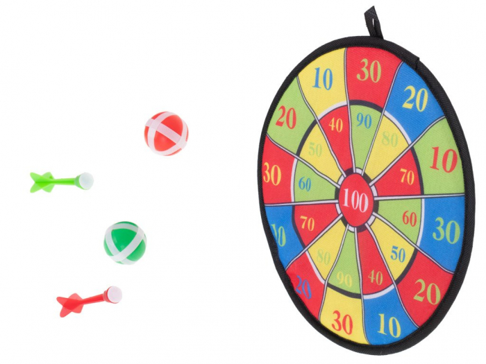 Joc Darts pentru Copii cu 2 Mingi Velcro si 2 Sageti, 28 cm [2]