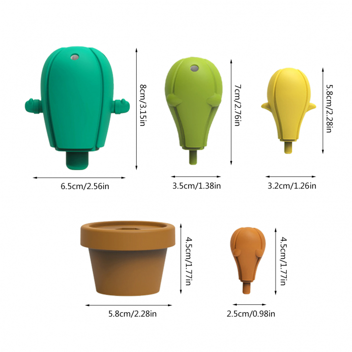 Joc de constructie si echilibru, plastic, pentru copii, in forma de Cactus cu 18 piese colorate [11]
