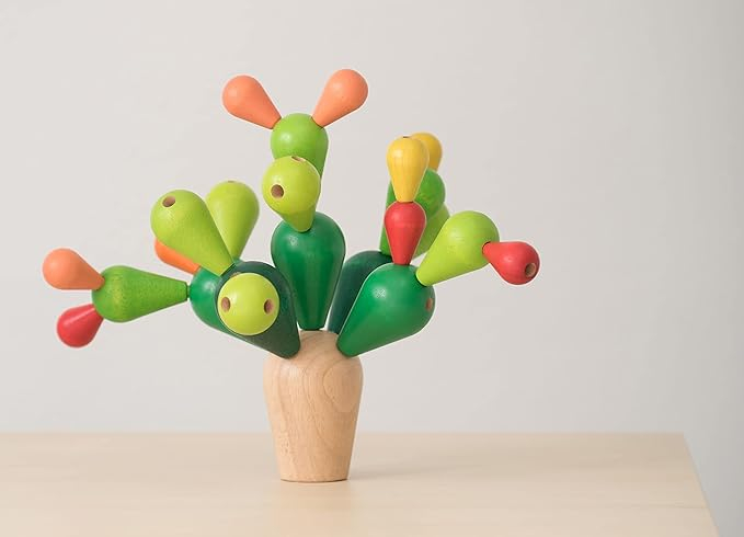 Joc de indemanare Montessori din lemn, Cactus instabil [2]
