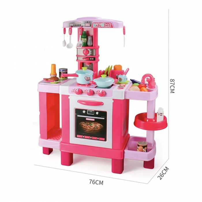 Joc de Rol, Set Bucatarie Multifunctionala, Lumini, Sunete si Accesorii, Roz [5]