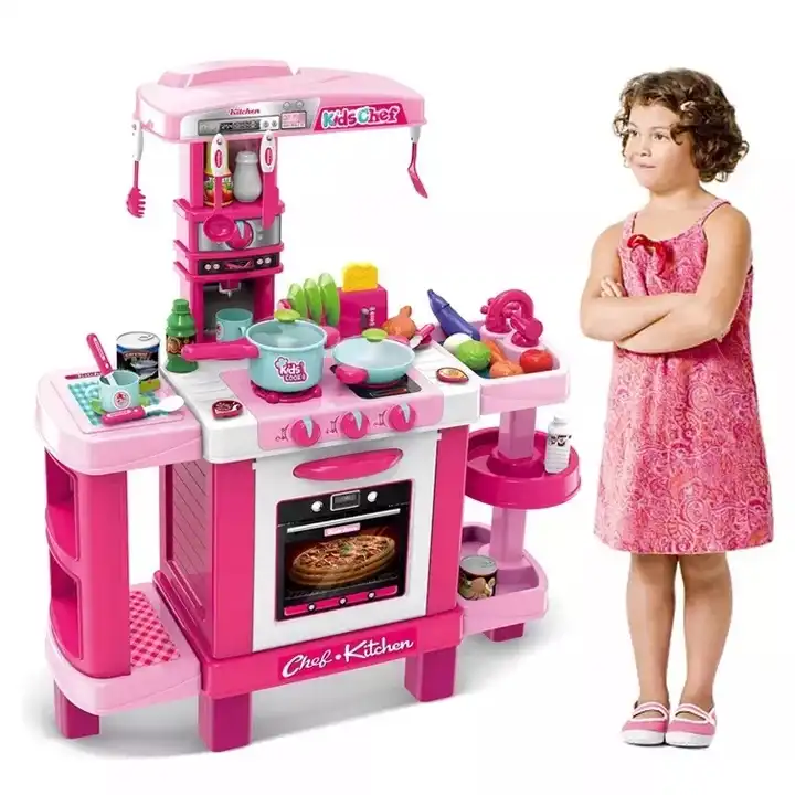 Joc de Rol, Set Bucatarie Multifunctionala, Lumini, Sunete si Accesorii, Roz [1]