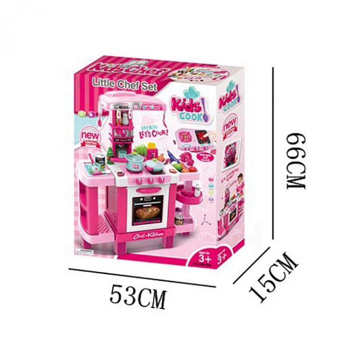 Joc de Rol, Set Bucatarie Multifunctionala, Lumini, Sunete si Accesorii, Roz [6]