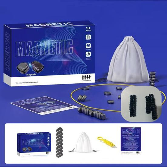 Joc de Societate cu Piese Magnetice pentru Familie si Copii, Ideal pentru Calatorii si Camping, Include Saculet de Depozitare, 20 de Magneti, 9 ani + [10]