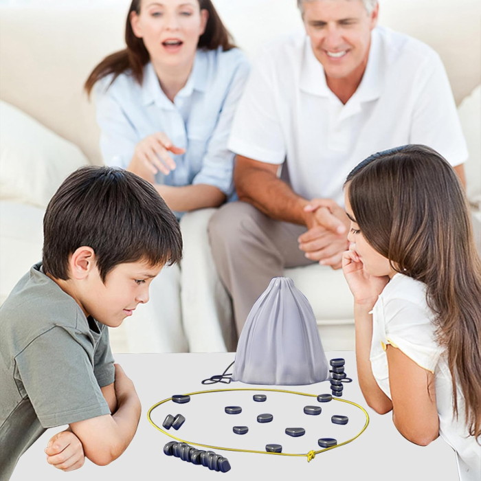 Joc de Societate cu Piese Magnetice pentru Familie si Copii, Ideal pentru Calatorii si Camping, Include Saculet de Depozitare, 20 de Magneti, 9 ani + [7]