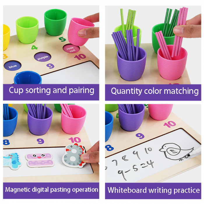 Joc din lemn Montessori educativ, Matematica si Clasificare [4]