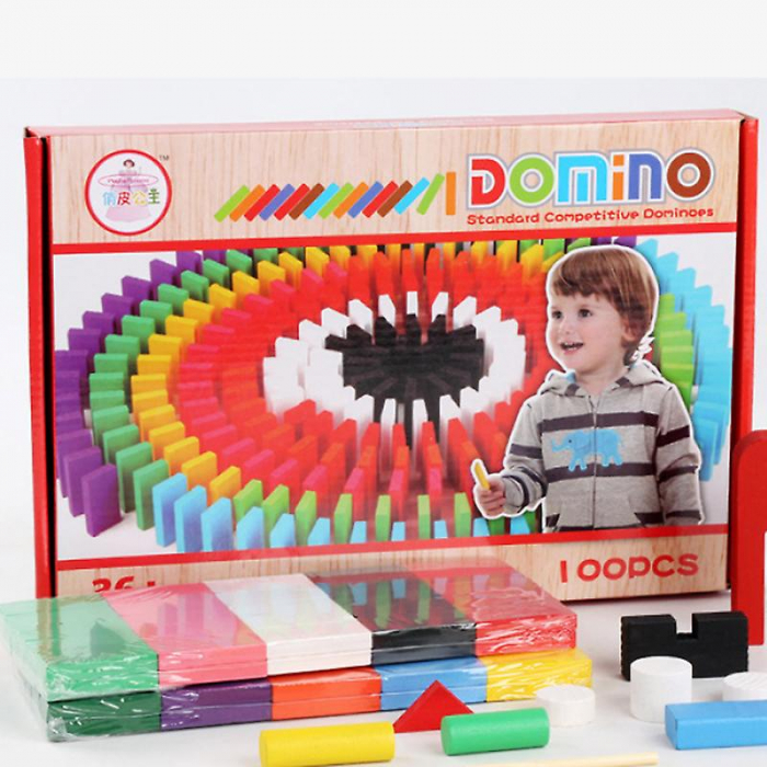 Joc Domino din Lemn cu Piese Colorate 1000 de Piese [6]