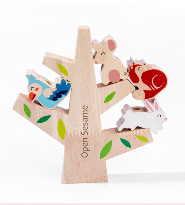 Joc educativ Copacul cu animalute 2 in 1, snuruit si echilibru, multicolor [4]