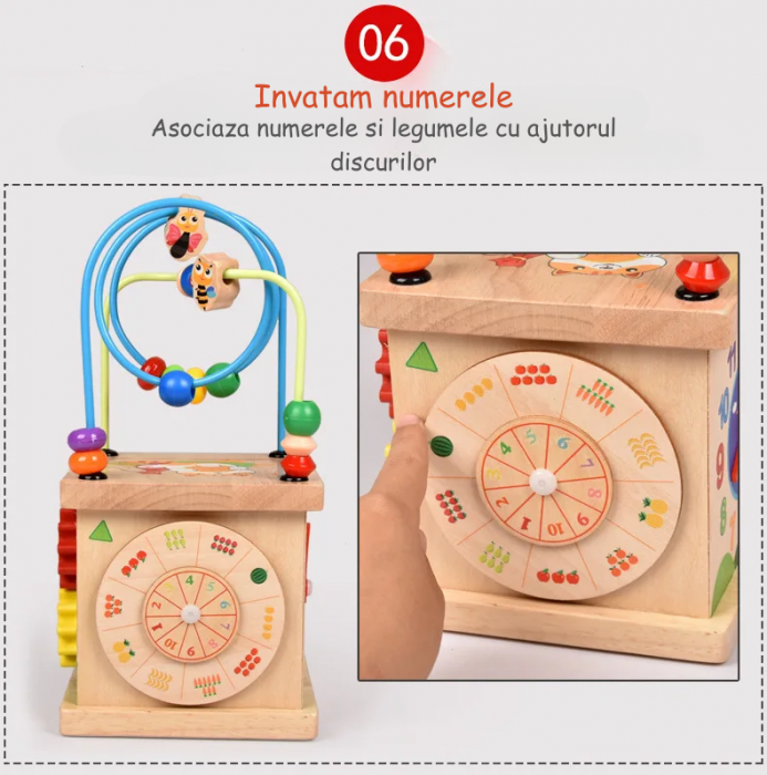 Joc Interactiv Montessori din Lemn cu 6 Activitati [12]