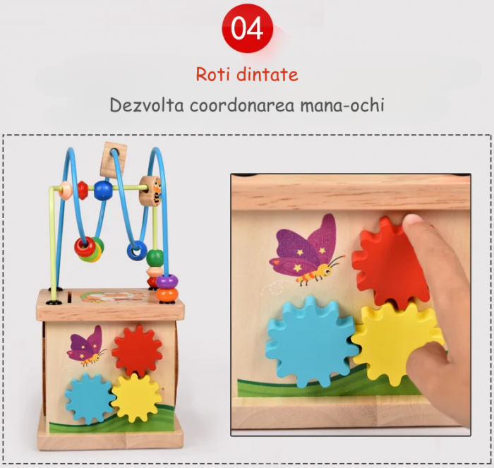 Joc Interactiv Montessori din Lemn cu 6 Activitati [10]