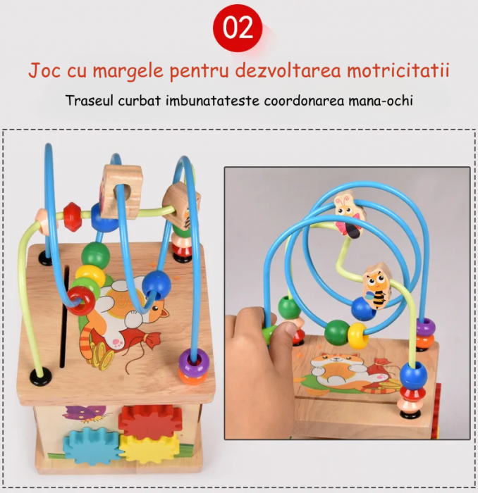 Joc Interactiv Montessori din Lemn cu 6 Activitati [8]