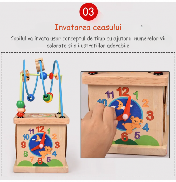 Joc Interactiv Montessori din Lemn cu 6 Activitati [9]