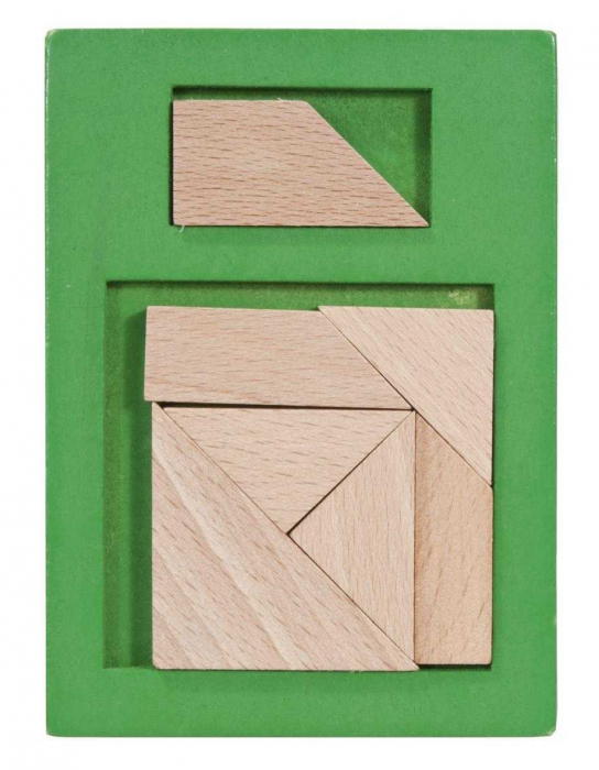 Joc logic IQ puzzle din lemn Extra piesa-6, Fridolin [1]
