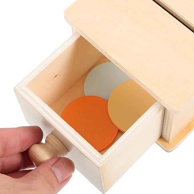 Joc Montessori cu Sertar si Discuri Colorate Cutia Permanentei [3]