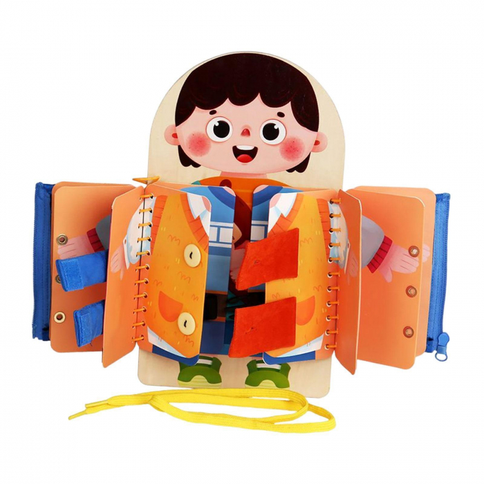 Joc Montessori din Lemn, Imbraca Baietelul [5]