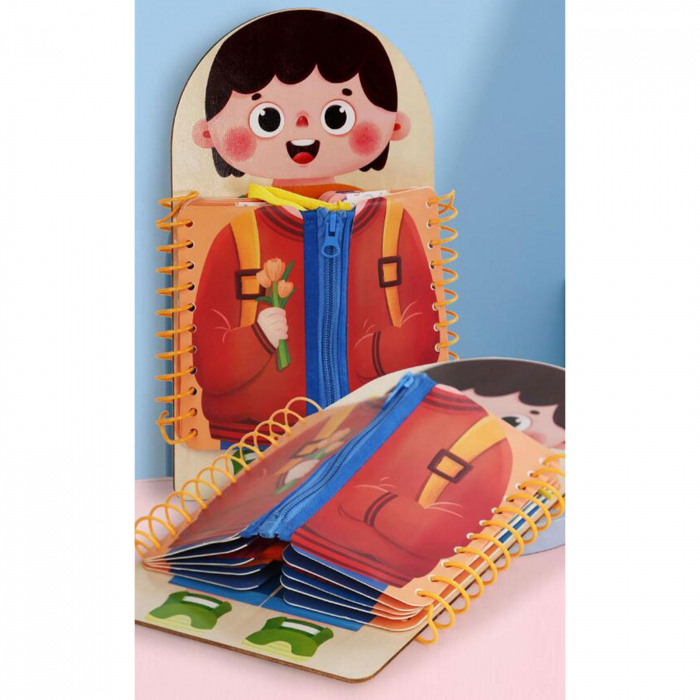 Joc Montessori din Lemn, Imbraca Baietelul [6]