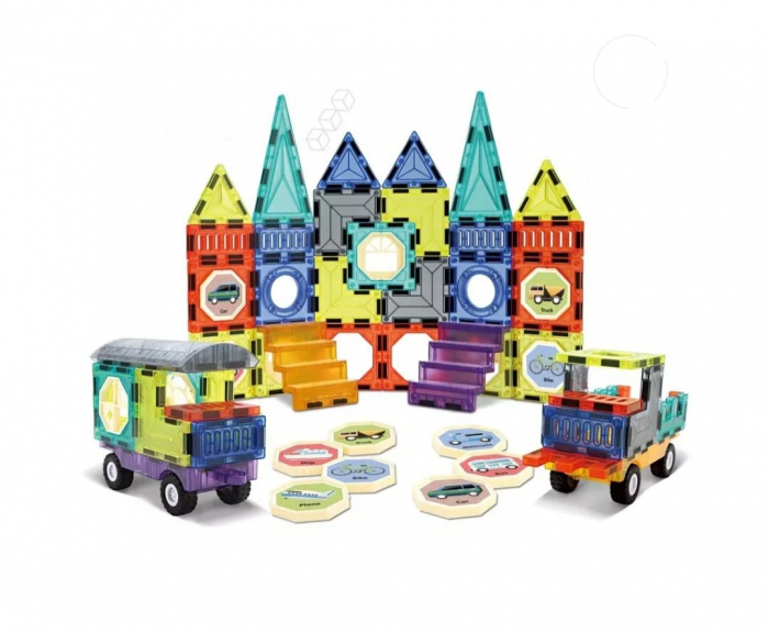 Joc STEM cuburi magnetice de constructie 71 piese [3]