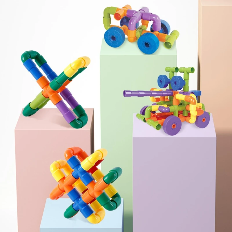 Joc STEM de Constructie cu Tuburi 72 Piese [3]