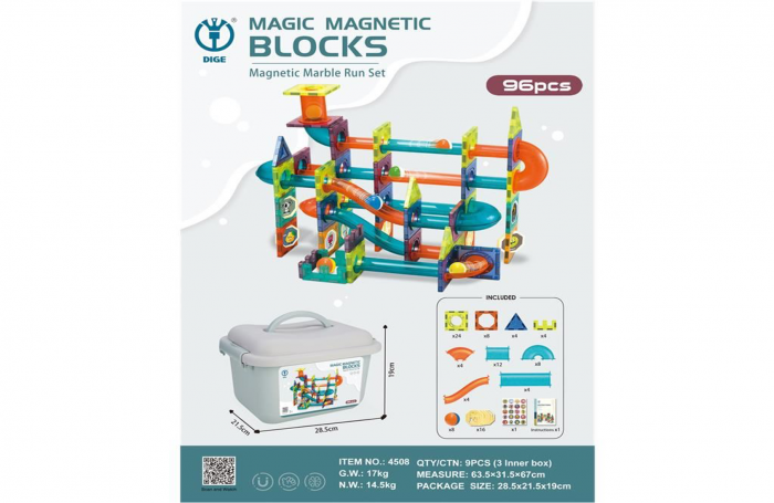 Joc STEM magnetic de constructie, 96 piese [2]
