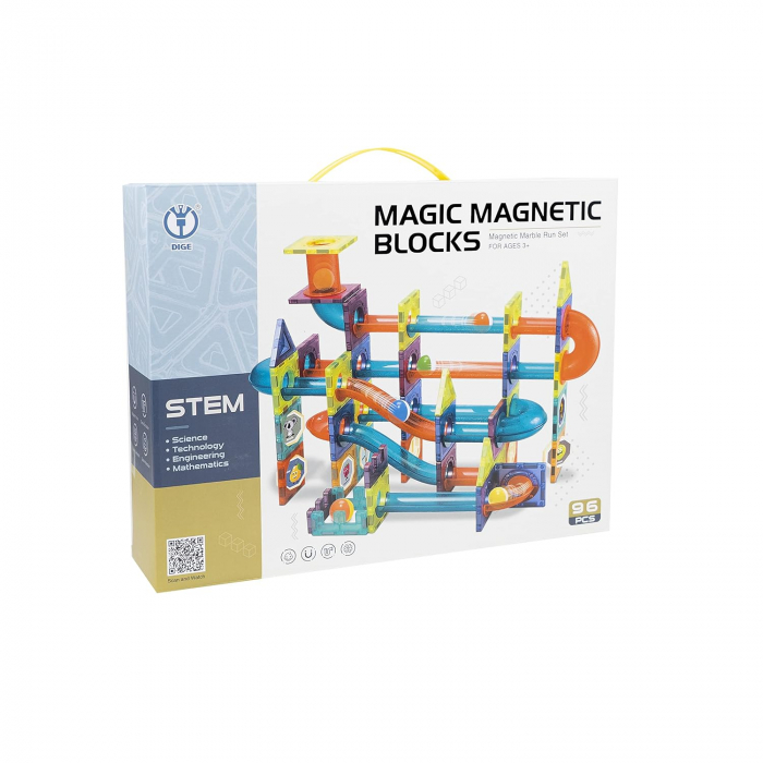 Joc STEM magnetic de constructie, 96 piese [3]