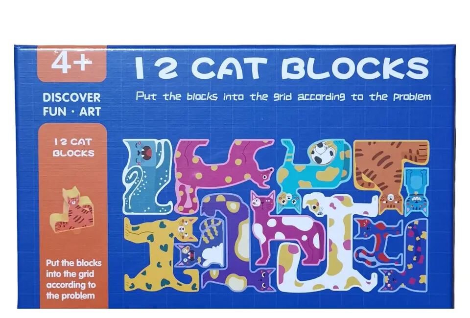 Joc Tetris din Lemn cu Pisici [4]