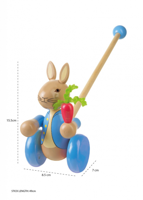 Jucarie de impins Peter Rabbit™, Orange Tree Toys [3]