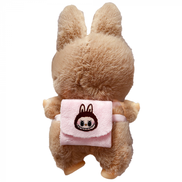 Jucarie de Plus Labubu Merge la Scoala, 18 cm, Maro Deschis [2]