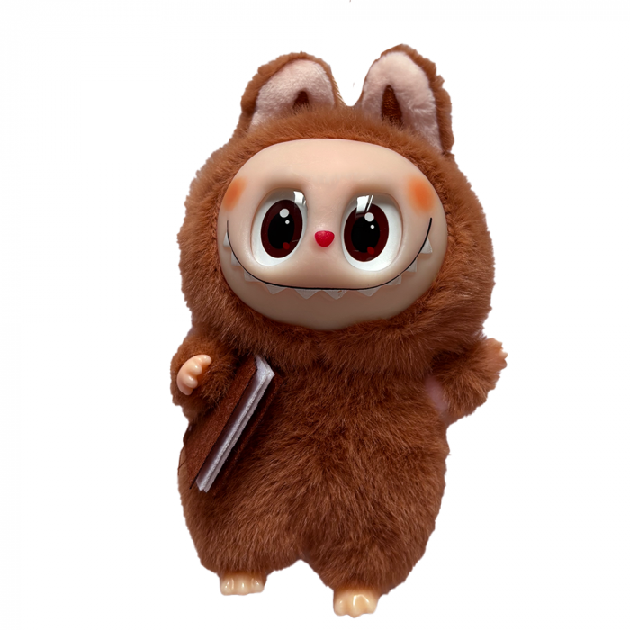 Jucarie de Plus Labubu Merge la Scoala, 18 cm, Maro [1]