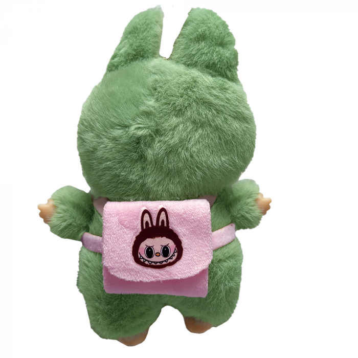 Jucarie de Plus Labubu Merge la Scoala, 18 cm, Verde [2]