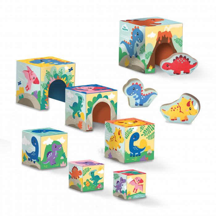 Jucarie de stivuit pentru copii - Turn cu figurine de dinozauri [3]