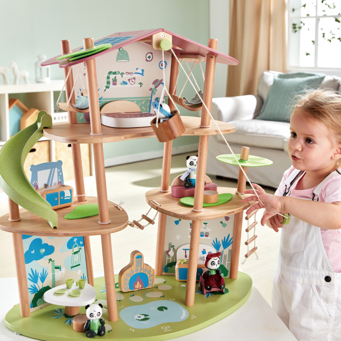 Jucarie din bambus - Casa ursilor Panda (25 piese) [2]